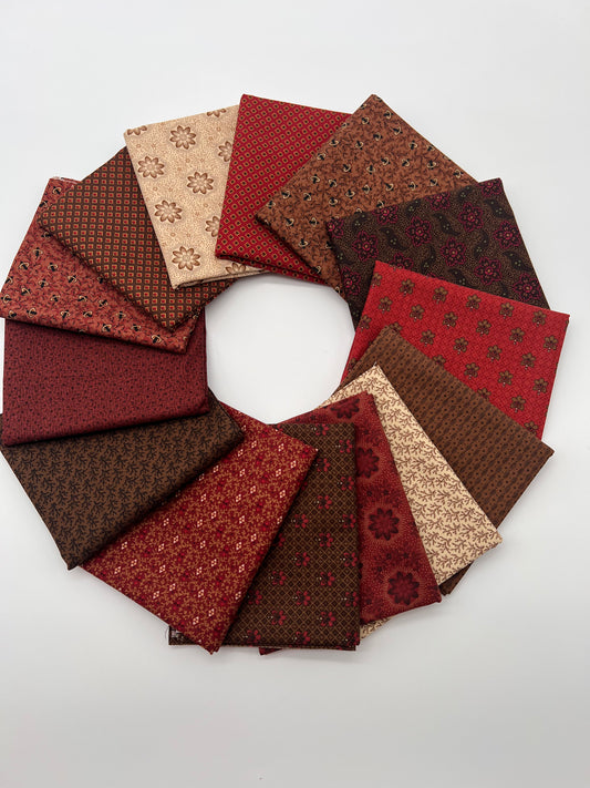 Red Wood Cupboard by Pam Buda For Marcus Fabric 14 Fat Quarters