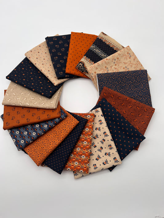 Indigo & Cheddar by Judie Rothermel for Marcus Fabrics 16 Fat Quarters
